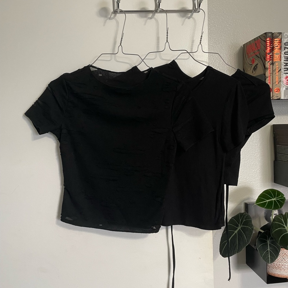 Black cropped shirt bundle